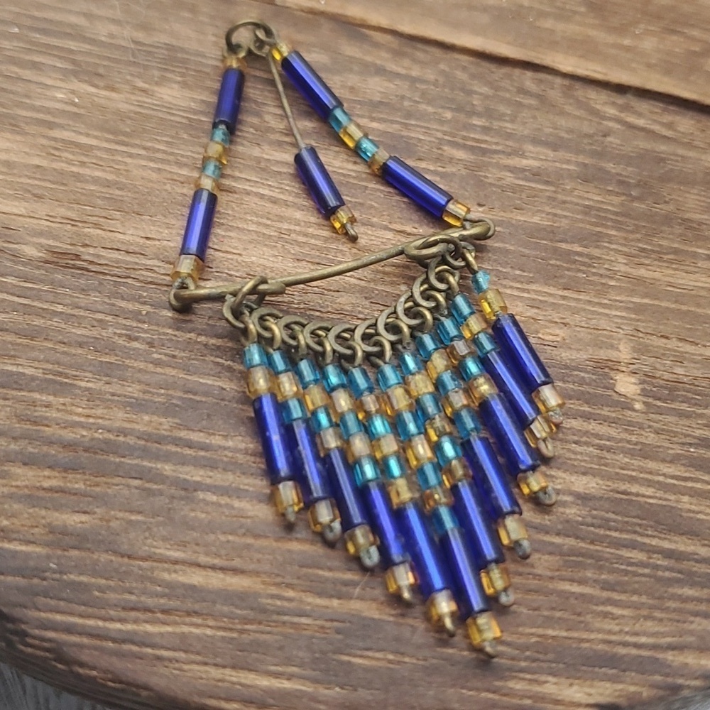 Old world dreamcatcher styled seed beaded‎ necklace pendant